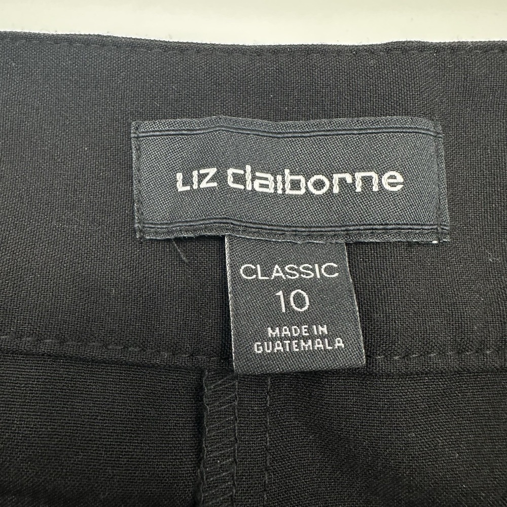 Liz Claiborne Career Classic Straight Leg Slimming‎ Black Pants Women's 10 NWT - Picture 3 of 13